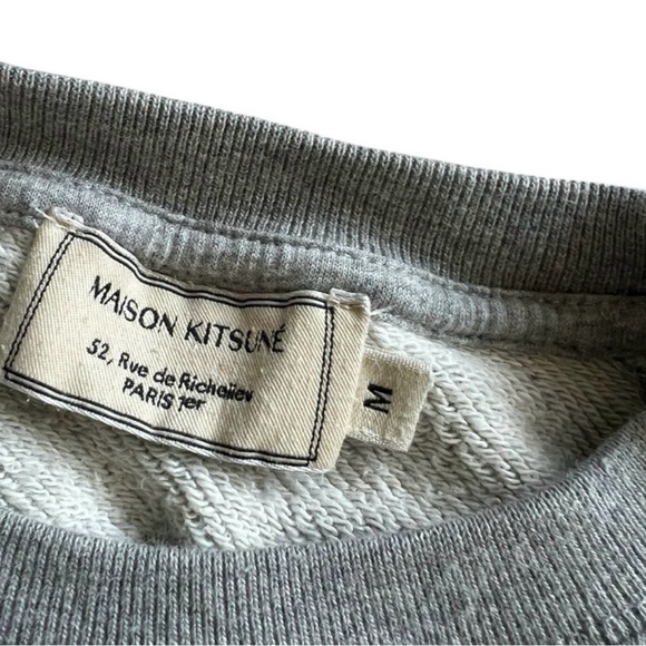 Maison Kitsune Sweatshirt Light Gray Size M - Picture 11 of 14